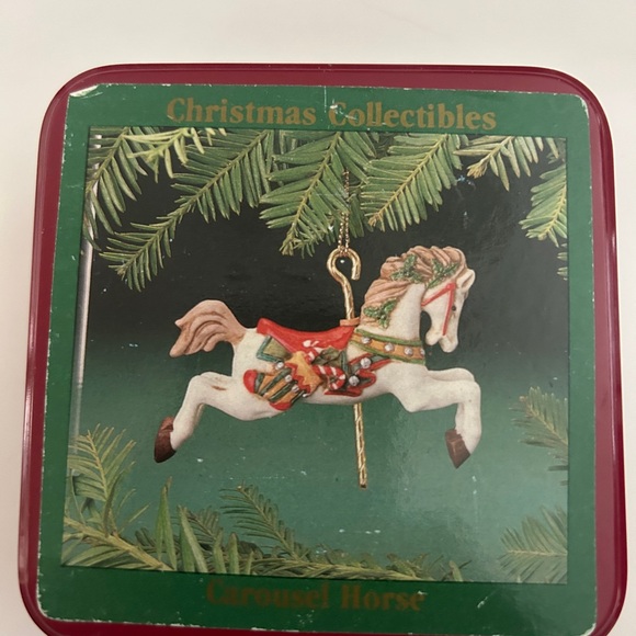Vintage Porcelain Carousel Horse Ornament - Picture 2 of 7